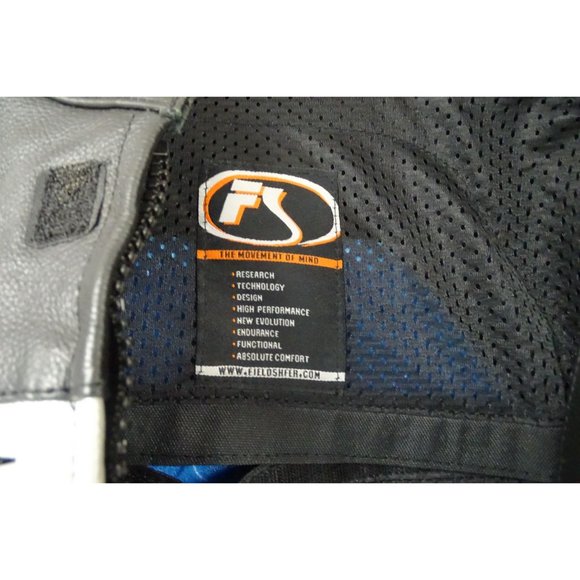 Fieldsheer Padded Black/Grey Leather Padded Motorcycle Jacket Track Pad II Sz 10 - Picture 3 of 7
